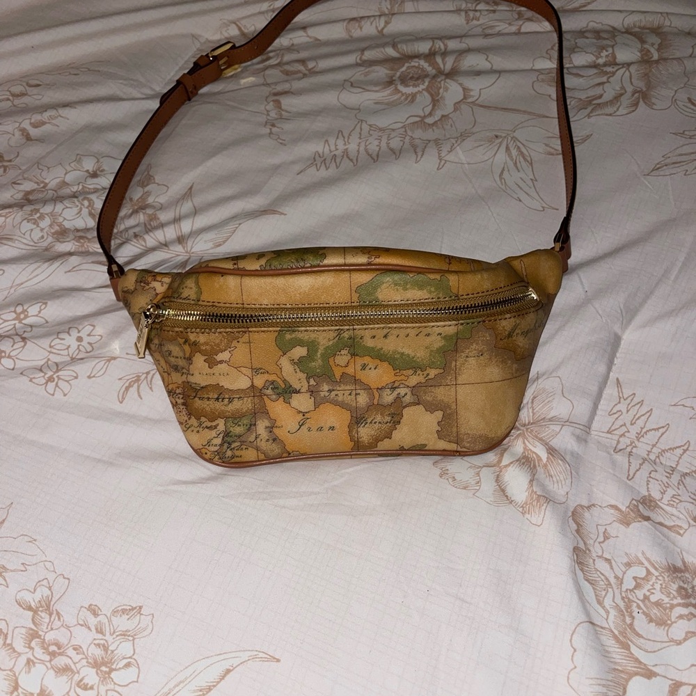 Alviero Martini Map Print Crossbody Bag